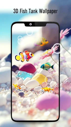 Fish On Screen 3D Wallpaper डाउनलोड करें – बेहतरीन लाइव वॉलपेपर - Screenshot 1