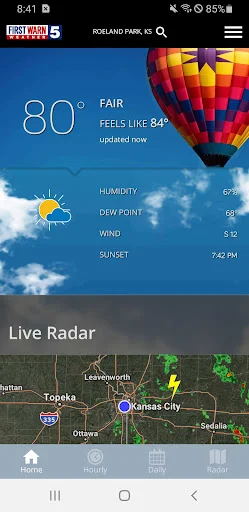 KCTV5 First Warn 5 Weather डाउनलोड करें – सटीक मौसम अलर्ट - Screenshot 1