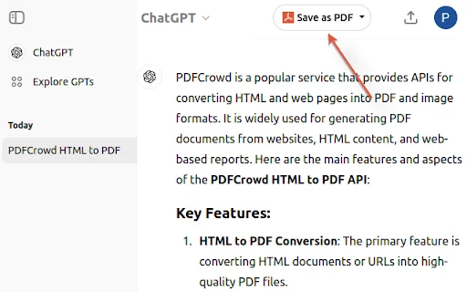 ChatGPT to PDF डाउनलोड करें – अपनी चैट को PDF में बदलें - Screenshot 1