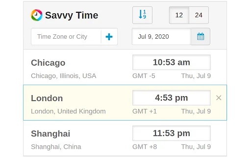 Time Zone Converter – Savvy Time डाउनलोड करें | वैश्विक समय और मीटिंग्स - Screenshot 1