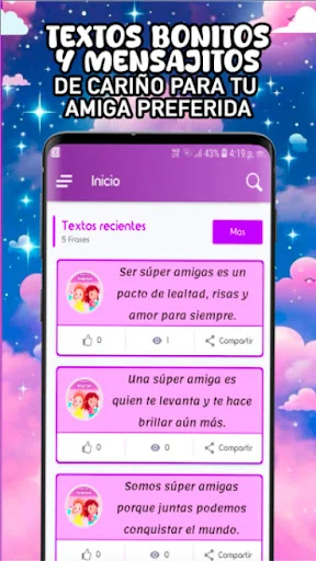 Frases de Mejores Amigas डाउनलोड करें – बेहतरीन दोस्ती कोट्स - Screenshot 12