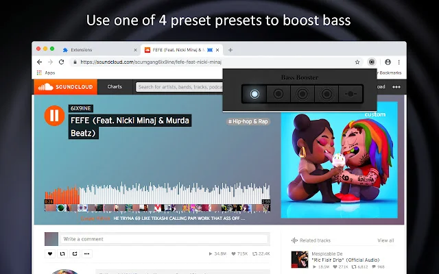 Bass Booster Extreme डाउनलोड करें – Chrome के लिए बेस्ट ऑडियो एन्हांसर - Screenshot 2