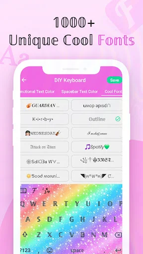 Cool Fonts Keyboard & Themes डाउनलोड करें – बेहतरीन फोंट्स और कीबोर्ड - Screenshot 2