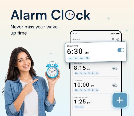 Clock Alarm डाउनलोड करें – समय पर जागें और व्यवस्थित रहें - Screenshot 1