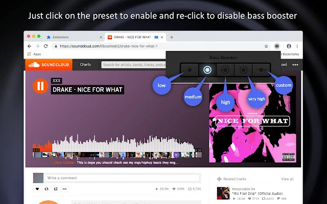 Bass Booster Extreme डाउनलोड करें – Chrome के लिए बेस्ट ऑडियो एन्हांसर - Screenshot 3