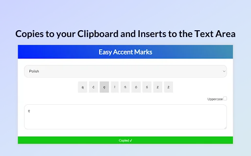 Easy Accent Marks डाउनलोड करें – सभी भाषाओं के लिए बेहतरीन एक्सटेंशन - Screenshot 3