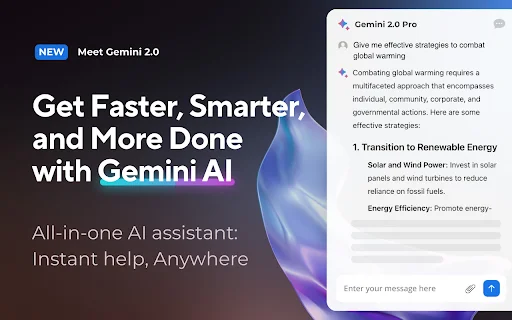 Gemini AI Sidebar डाउनलोड करें – ब्राउज़र के लिए स्मार्ट एआई असिस्टेंट - Screenshot 1