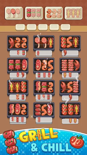 Skewer Jam: Food Sort Puzzle डाउनलोड करें – मजेदार फूड पहेली गेम - Screenshot 1