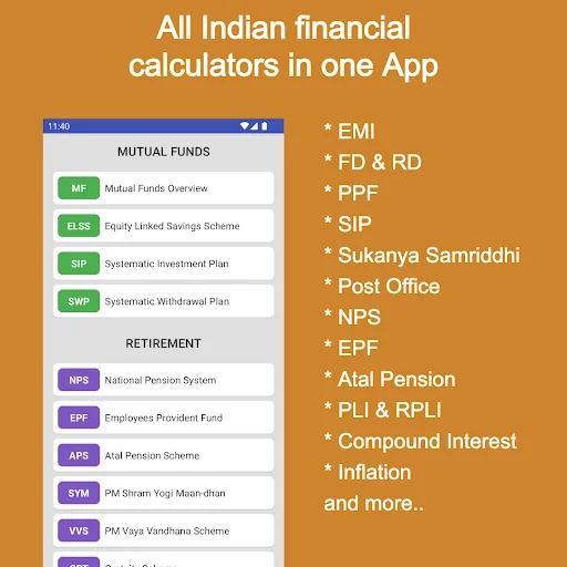 Financial Calculator India Pro डाउनलोड करें – भारतीय वित्तीय गणनाएँ - Screenshot 2