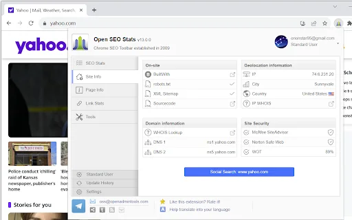 Open SEO Stats डाउनलोड करें – वेब रैंक और SEO विश्लेषण टूल - Screenshot 2
