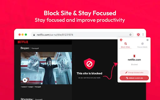 Block Site: वेबसाइट ब्लॉकर और फोकस मोड – उत्पादकता बढ़ाएं - Screenshot 1