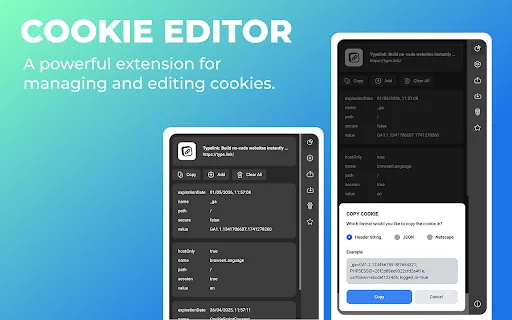 Cookie Editor डाउनलोड करें – वेब कुकीज़ को मैनेज और एडिट करें - Screenshot 1