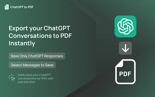 ChatGPT to PDF डाउनलोड करें – ChatGPT को PDF में सेव करें और प्रिंट करें - Screenshot 1