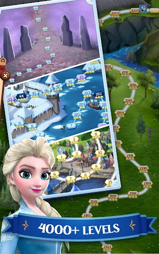 Disney Frozen Free Fall डाउनलोड करें – अरेंडेल की जादुई पहेली गेम - Screenshot 16