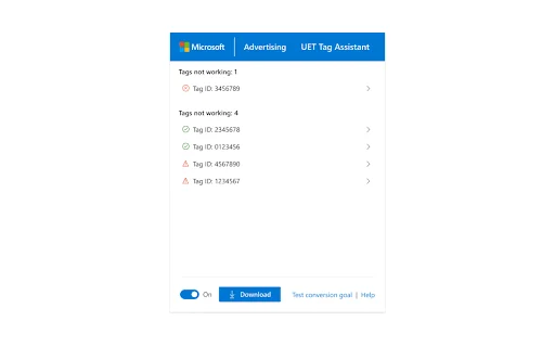 UET Tag Helper डाउनलोड करें – Microsoft Advertising ट्रैकिंग टूल - Screenshot 2