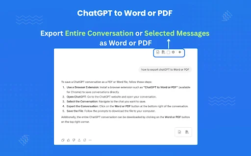ChatGPT to Word or PDF डाउनलोड करें – एक क्लिक में कन्वर्ट करें - Screenshot 3