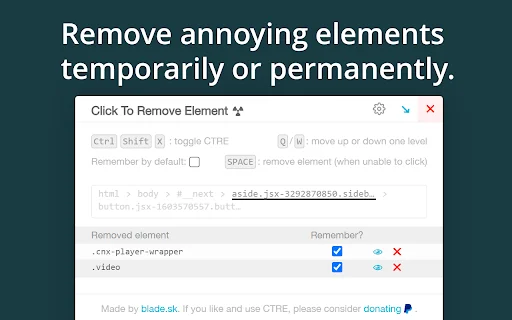 Click to Remove Element डाउनलोड करें – किसी भी वेबसाइट से विज्ञापन हटाएं - Screenshot 2