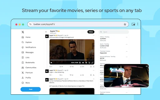 Picture in Picture – फ्लोटिंग वीडियो प्लेयर डाउनलोड करें – Chrome एक्सटेंशन - Screenshot 3