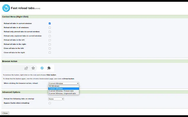 Fast Reload Tabs डाउनलोड करें – सभी टैब एक क्लिक में रिफ्रेश करें - Screenshot 3