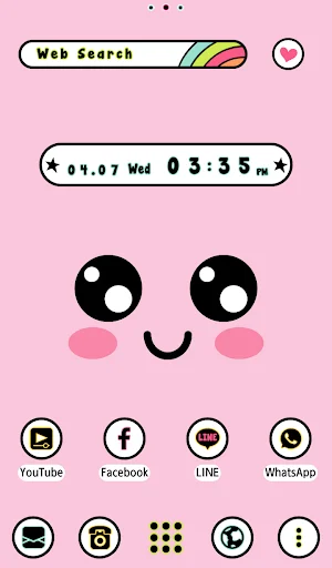 Cute Expressions Theme +HOME डाउनलोड करें – प्यारा वॉलपेपर - Screenshot 1