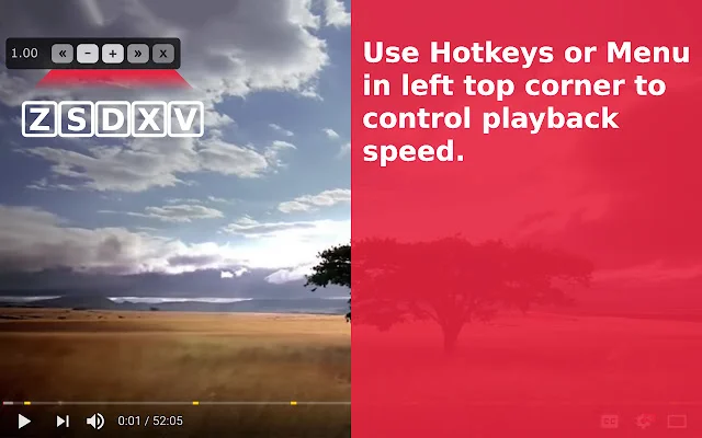 Video Speed Controller डाउनलोड करें – HTML5 वीडियो की गति नियंत्रित करें - Screenshot 1