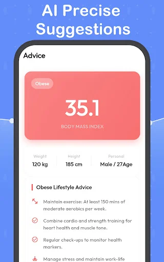 BMI Calculator-Weight Record डाउनलोड करें – AI फिटनेस और डाइट गाइड - Screenshot 21