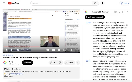 YouTube Summary & ChatGPT by Glasp डाउनलोड करें – AI से वीडियो सारांश प्राप्त करें - Screenshot 3