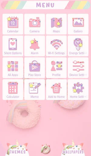 Unicorn Donuts Theme डाउनलोड करें – प्यारा यूनिकॉर्न स्टाइल फ्री थीम - Screenshot 2