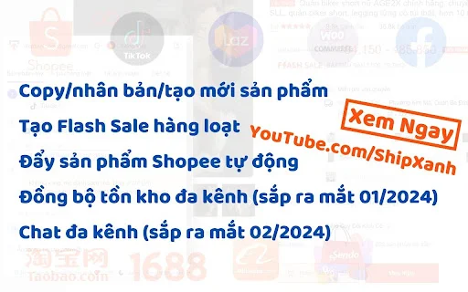 Ship Xanh डाउनलोड करें – Shopee TikTok उत्पाद क्लोन और सेल्स ट्रैकर - Screenshot 1