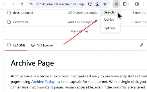 Archive Page डाउनलोड करें – Chrome के लिए वेब पेज सेव करें - Screenshot 3