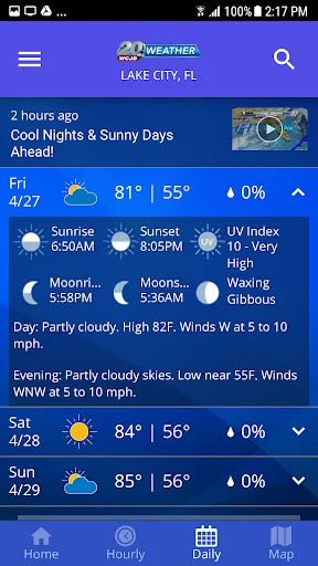 WCJB TV20 Weather App डाउनलोड करें – सटीक स्थानीय मौसम अपडेट - Screenshot 4