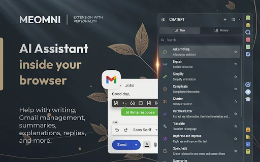 Meomni: ChatGPT Sidebar और Bookmarks मैनेजर – आज ही डाउनलोड करें - Screenshot 4