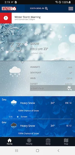 WNDU First Alert Weather डाउनलोड करें – सटीक स्थानीय मौसम अपडेट - Screenshot 1