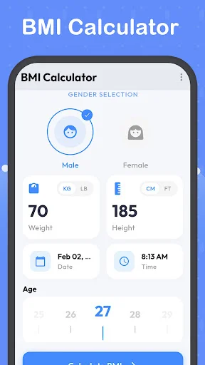 BMI Calculator-Weight Record डाउनलोड करें – AI फिटनेस और डाइट गाइड - Screenshot 1