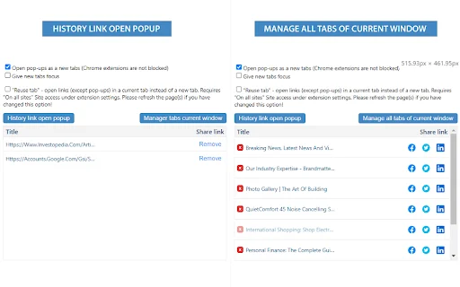 Open Link in Same Tab डाउनलोड करें – Chrome टैब मैनेजर - Screenshot 3