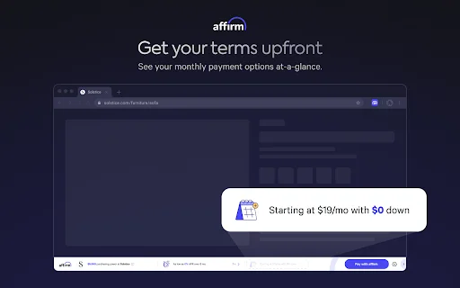 Affirm Chrome Extension डाउनलोड करें – आसान EMI और खरीदारी - Screenshot 4