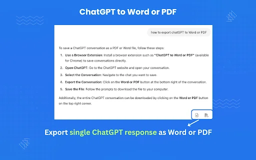 ChatGPT to Word or PDF डाउनलोड करें – एक क्लिक में कन्वर्ट करें - Screenshot 2