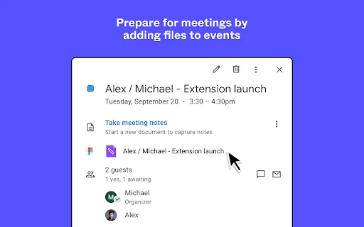 Figma Chrome Extension डाउनलोड करें – Google Calendar के साथ बेहतर वर्कफ़्लो - Screenshot 1