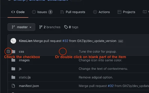 GitZip for GitHub डाउनलोड करें – GitHub से फोल्डर और फाइलें ZIP करें - Screenshot 1