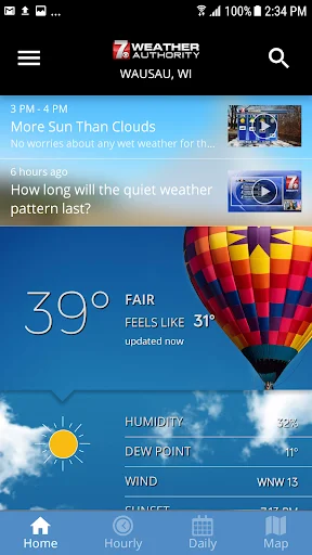 WSAW WZAW First Alert Weather डाउनलोड करें – सटीक स्थानीय पूर्वानुमान - Screenshot 1