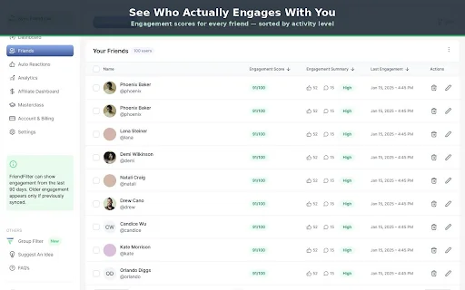 FriendFilter डाउनलोड करें – Facebook फ्रेंड लिस्ट मैनेज करें - Screenshot 2