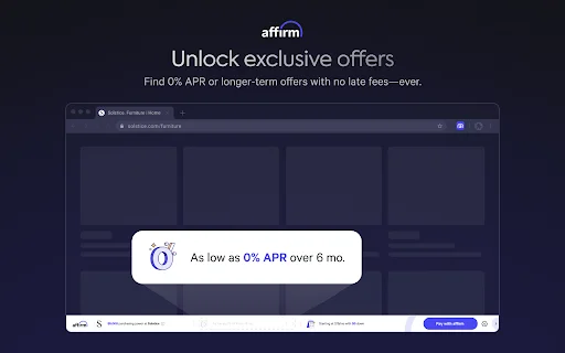 Affirm Chrome Extension डाउनलोड करें – आसान EMI और खरीदारी - Screenshot 3