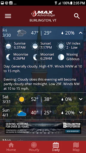 WCAX WEATHER डाउनलोड करें – सटीक स्थानीय मौसम पूर्वानुमान - Screenshot 5