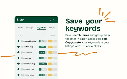 eRank – Etsy और Amazon के लिए बेहतरीन SEO टूल डाउनलोड करें - Screenshot 3