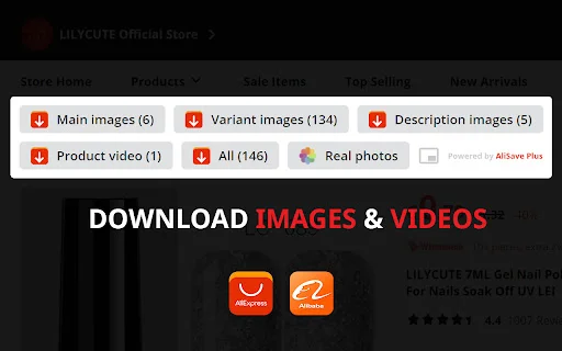 AliSave Plus डाउनलोड करें – AliExpress इमेज और वीडियो सेव करें - Screenshot 1
