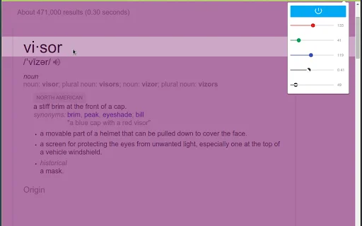 Visor डाउनलोड करें: स्क्रीन डिमर और पढ़ने में सहायक एक्सटेंशन - Screenshot 2