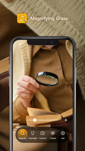 Magnifying Glass + Flashlight डाउनलोड करें – सबसे आसान मैग्निफाइंग ऐप - Screenshot 1