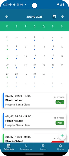 Plantãozinho डाउनलोड करें – मेडिकल शिफ्ट प्रबंधन ऐप - Screenshot 1